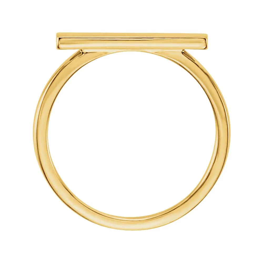 14k Yellow Gold Signet Ring, Size 7
