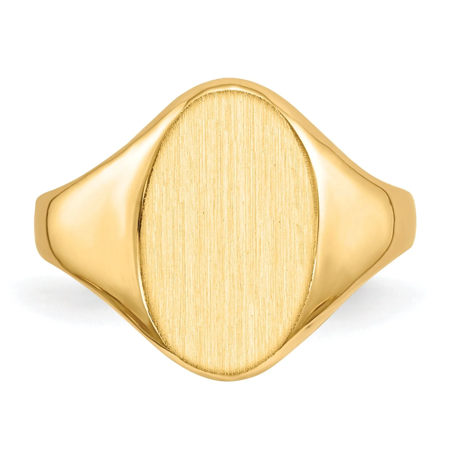 14k Yellow Gold Solid Back Signet Ring