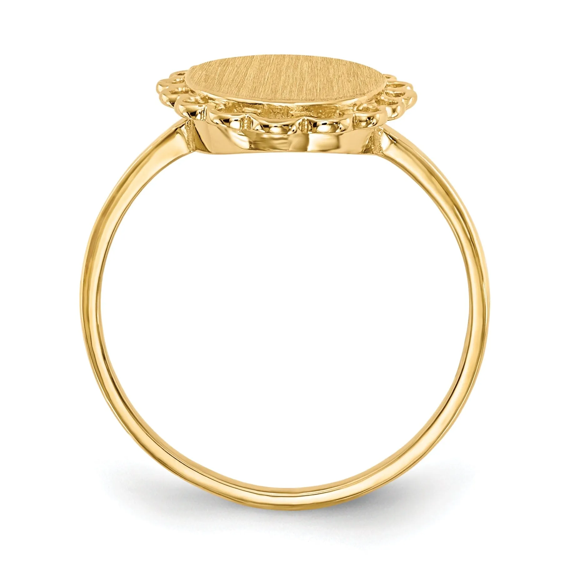 14k Yellow Gold Solid Back Signet Ring