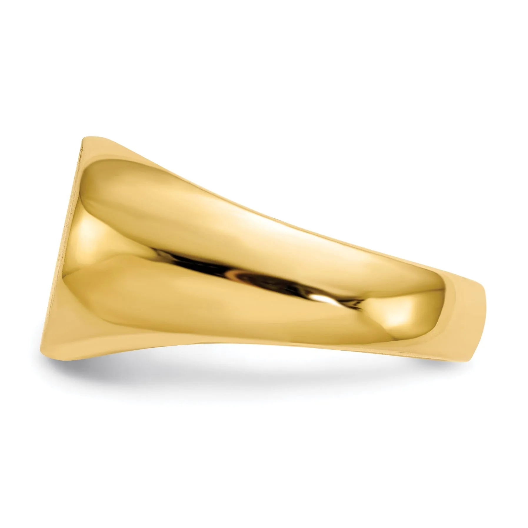 14k Yellow Gold Solid Back Signet Ring