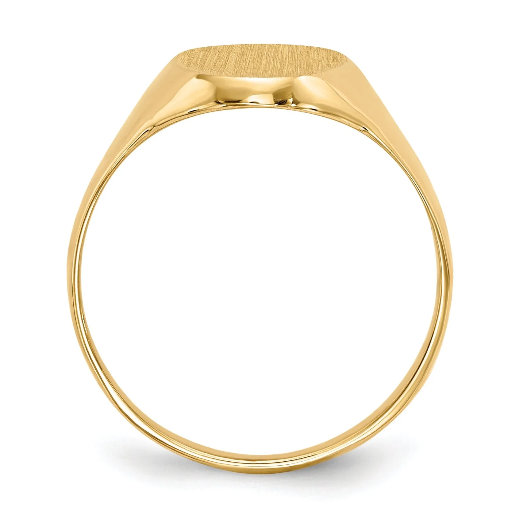 14k Yellow Gold Solid Back Signet Ring