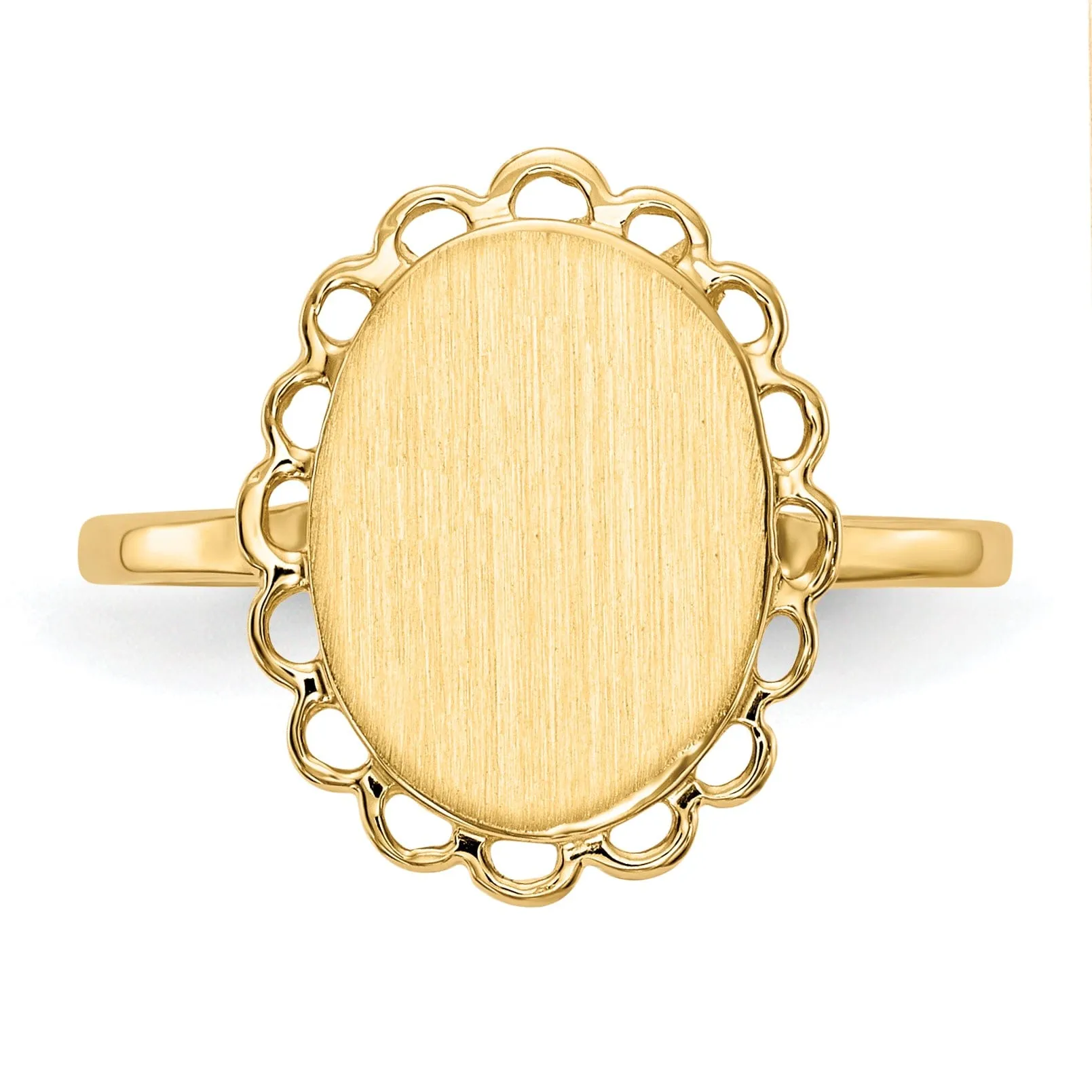 14k Yellow Gold Solid Back Signet Ring