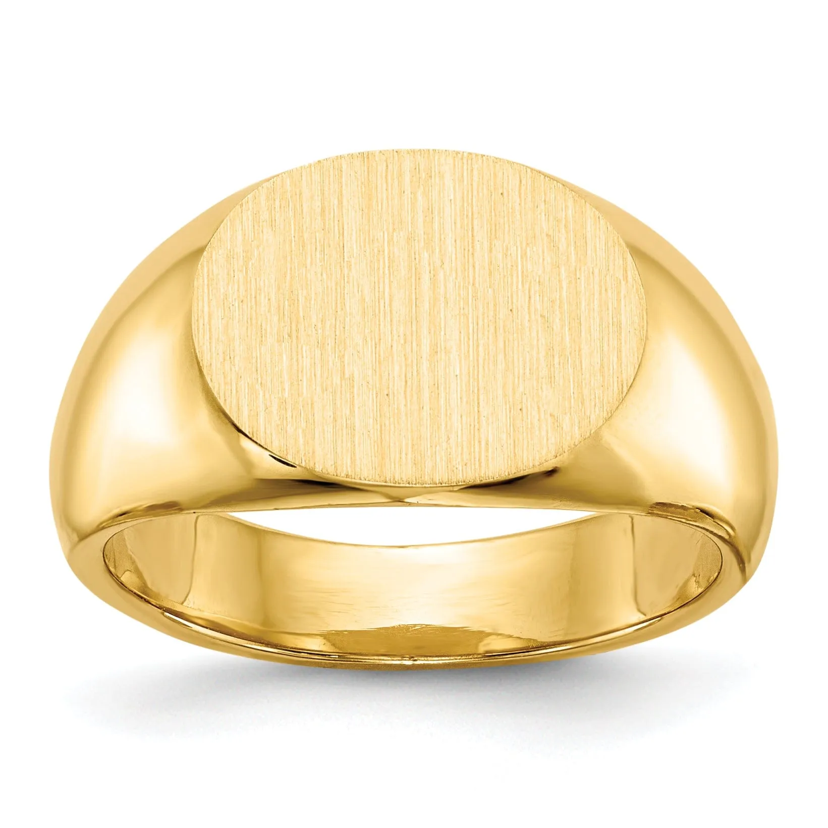 14k Yellow Gold Solid Back Signet Ring