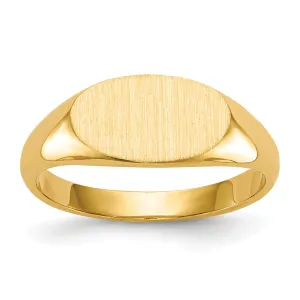14k Yellow Gold Solid Back Signet Ring