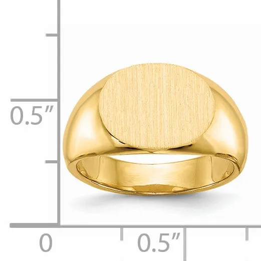 14k Yellow Gold Solid Back Signet Ring