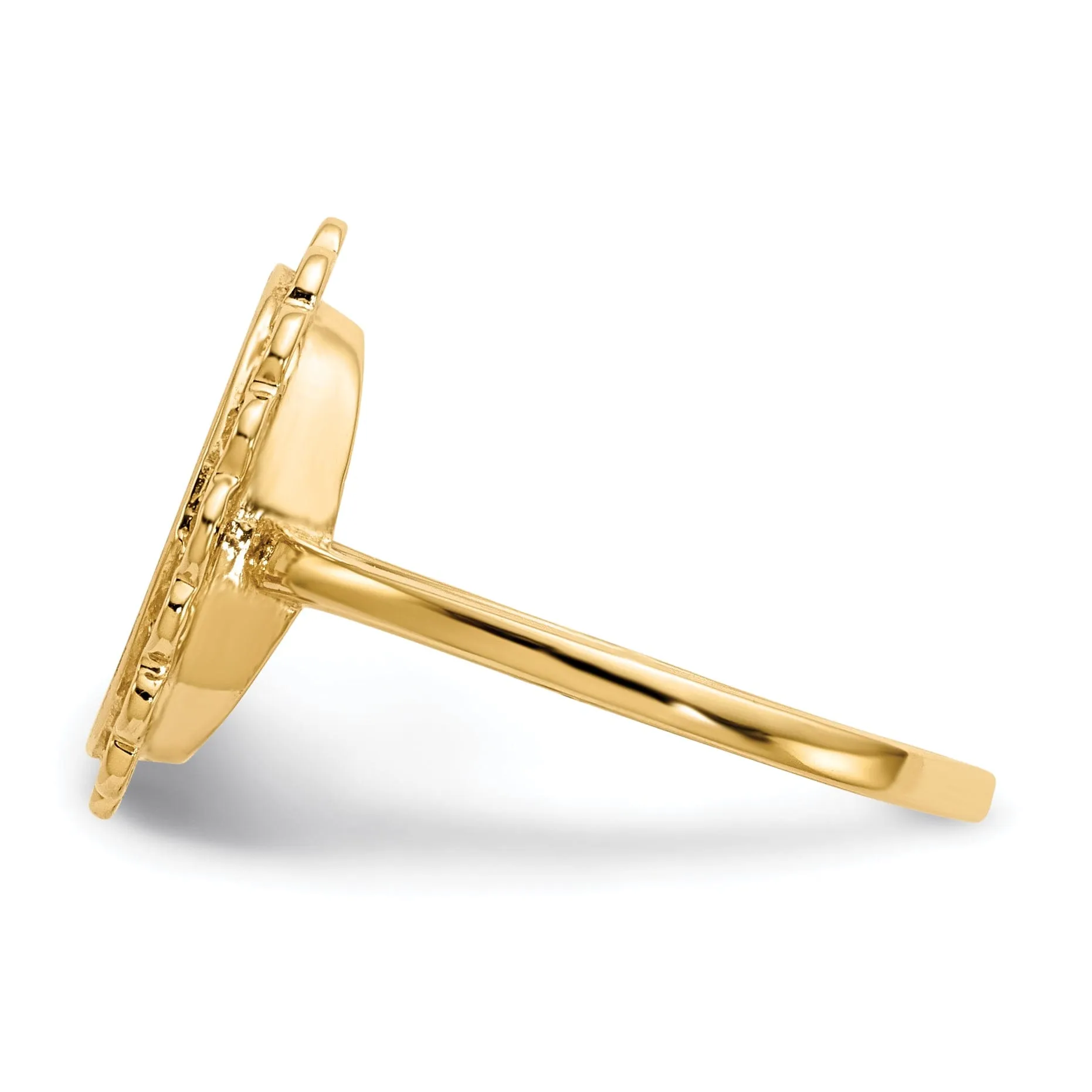 14k Yellow Gold Solid Back Signet Ring