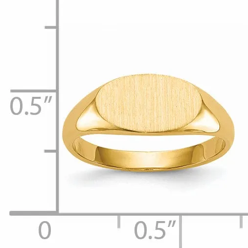 14k Yellow Gold Solid Back Signet Ring