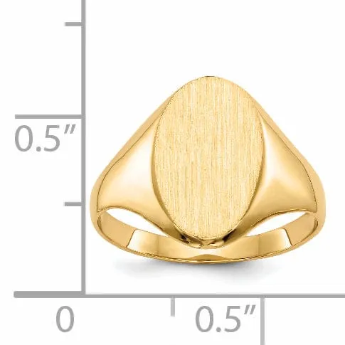 14k Yellow Gold Solid Back Signet Ring