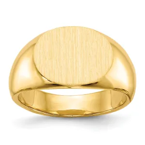 14k Yellow Gold Solid Back Signet Ring