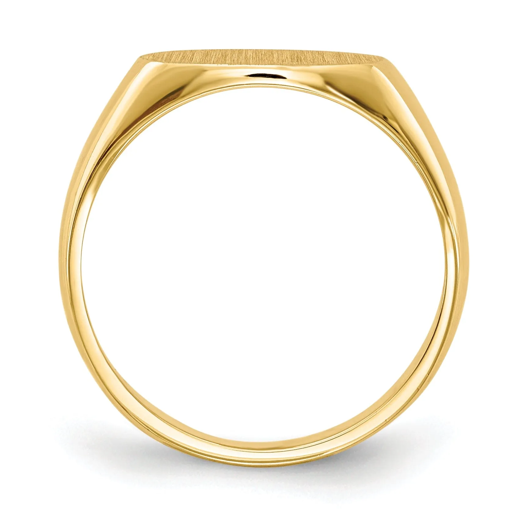 14k Yellow Gold Solid Back Signet Ring