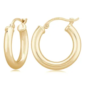14K Yellow Hoop Earrings 18 mm