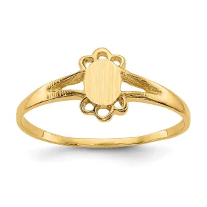 14KT Yellow Gold Childrens Signet Ring; Size 3