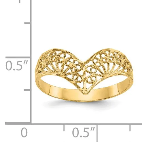 14KT Yellow Gold Diamond-Cut Filigree Ring