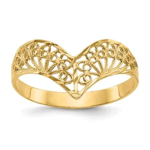 14KT Yellow Gold Diamond-Cut Filigree Ring