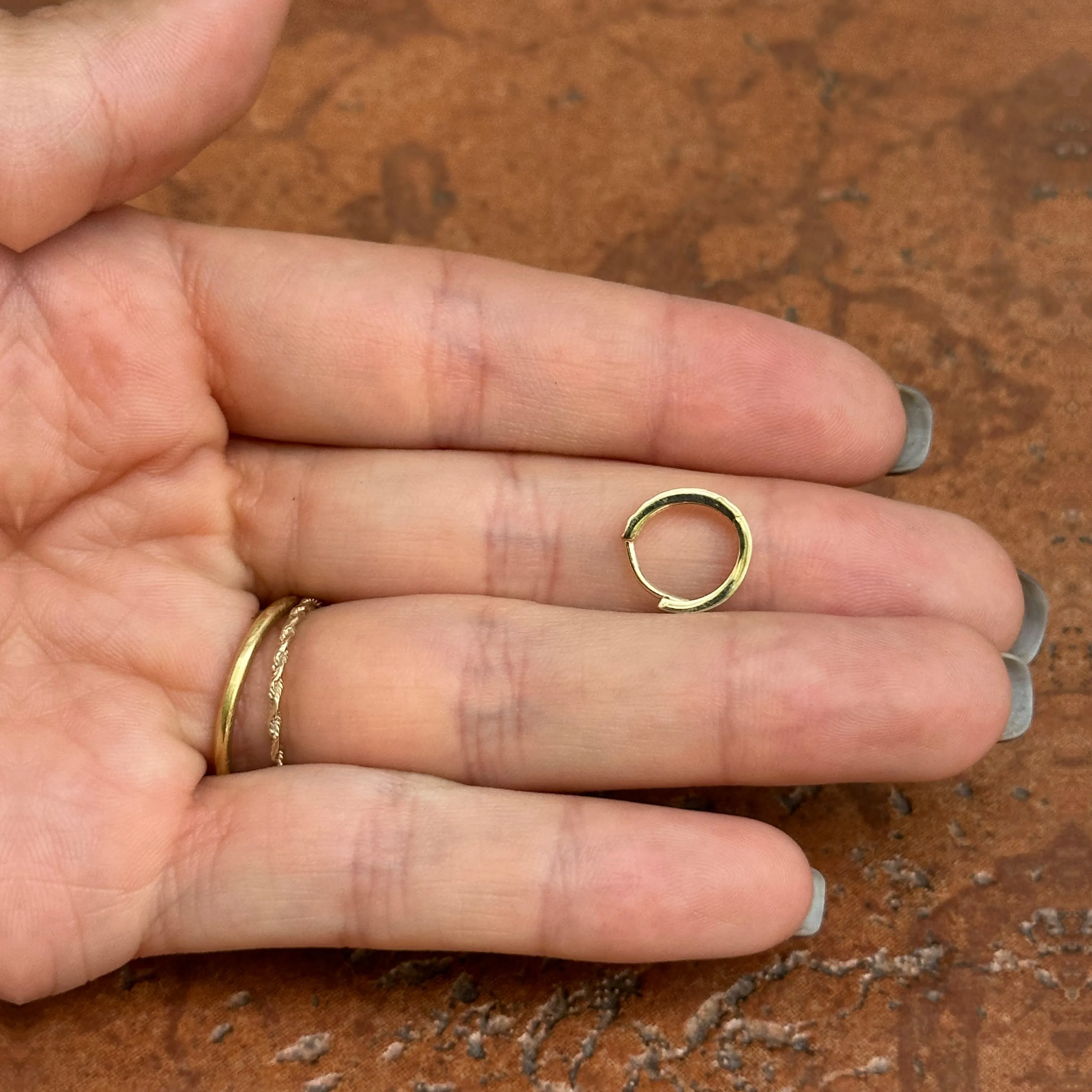 14KT Yellow Gold Diamond-Cut Mini Huggie Hoop Earrings