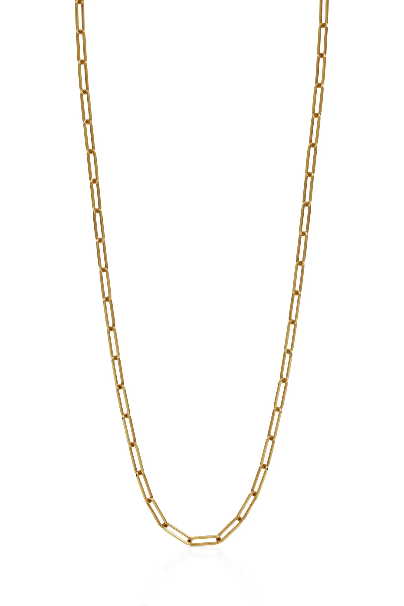 14KY 2.1mm Paperclip Link Necklace