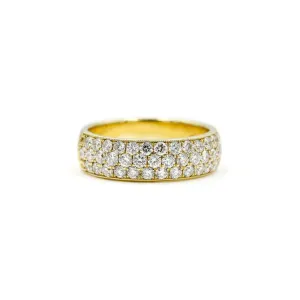 14ky 3-Row Diamond Pave Band