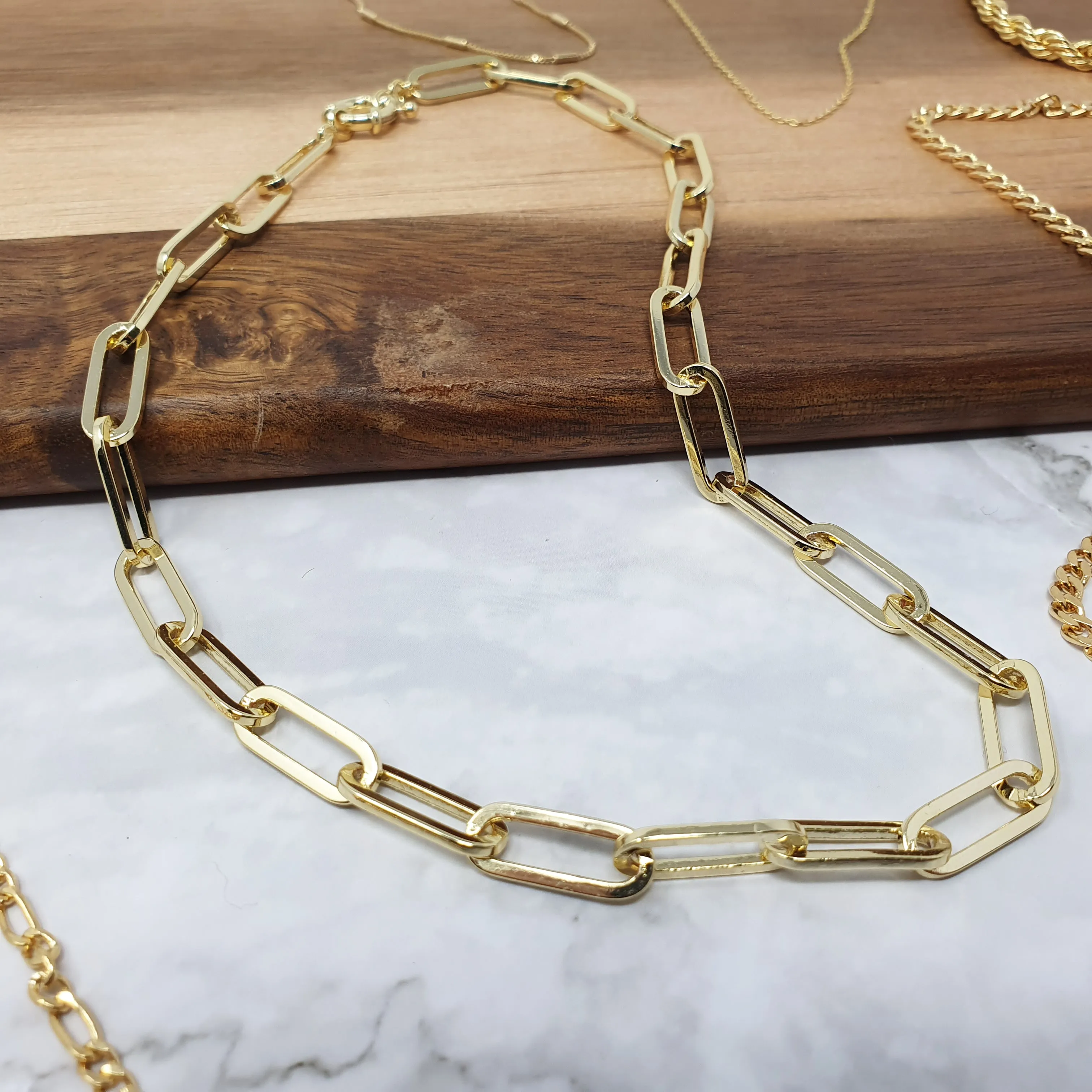 18ct Gold Plated Paperclip Necklace