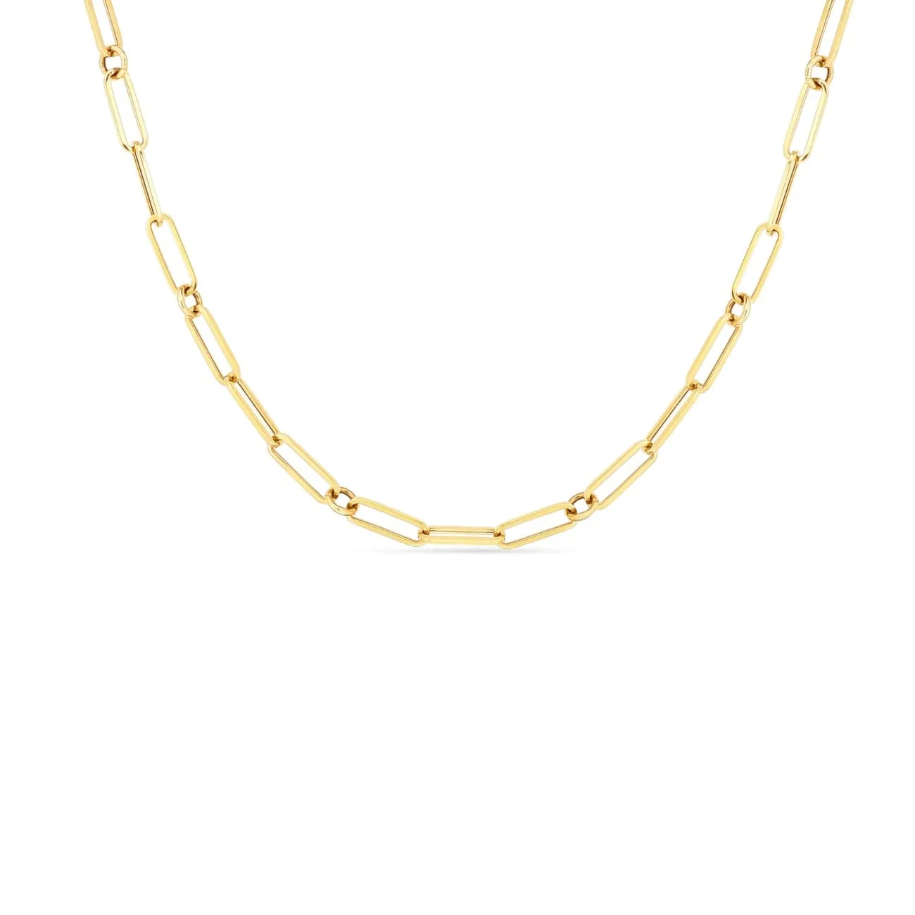 18K FINE PAPERCLIP LINK 8″CHAIN