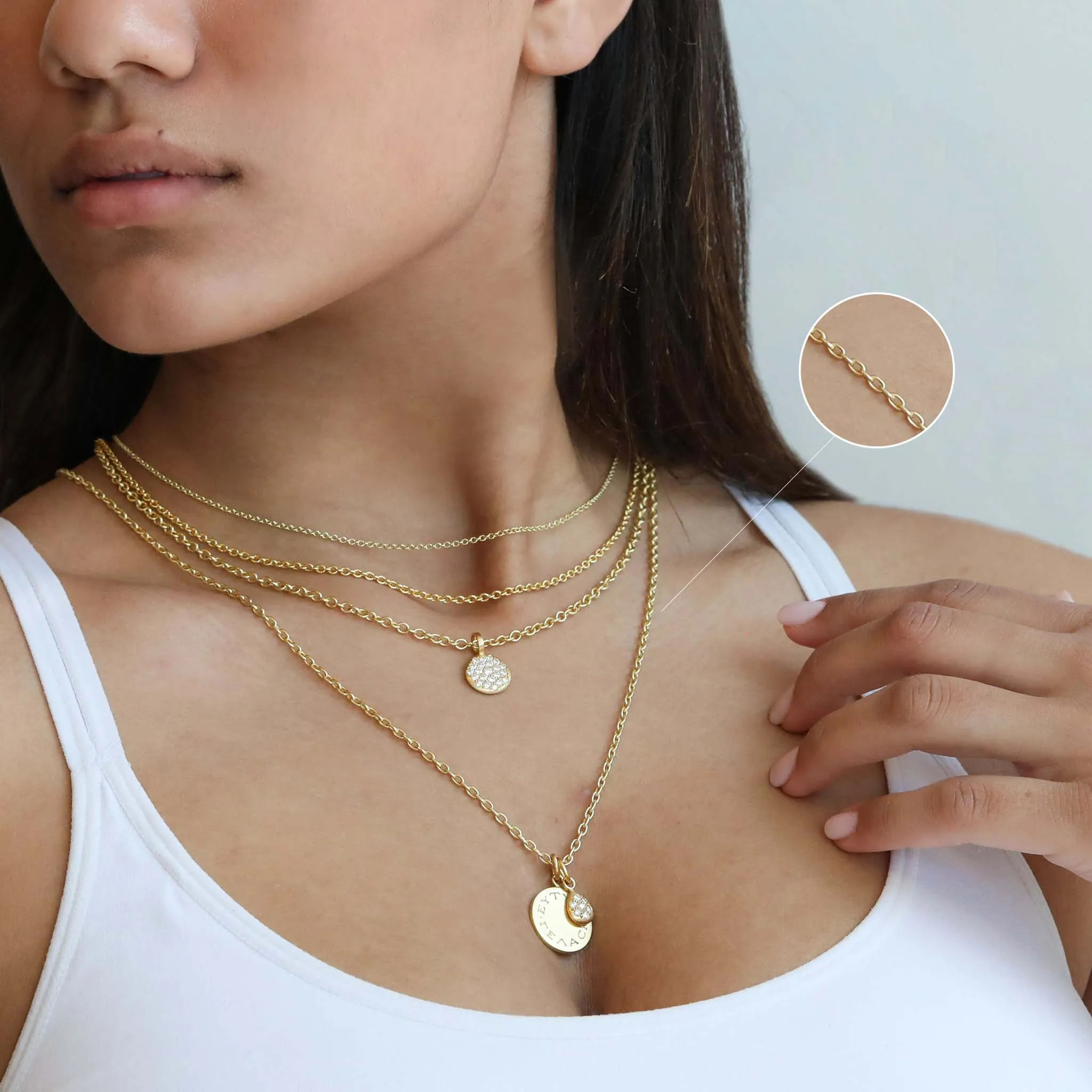 18K Gold Drawn Link Chain in 32"