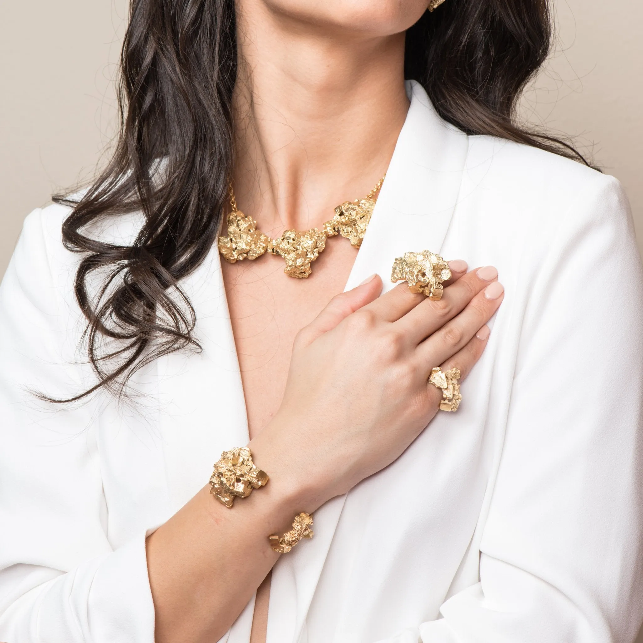 18K Gold-Plated Brass Fluorita Double Bracelet