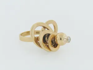 18K YELLOW GOLD DIAMOND RING