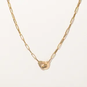 18k Yellow Gold Paperclip Link Cuff Closure Chain | 17" |