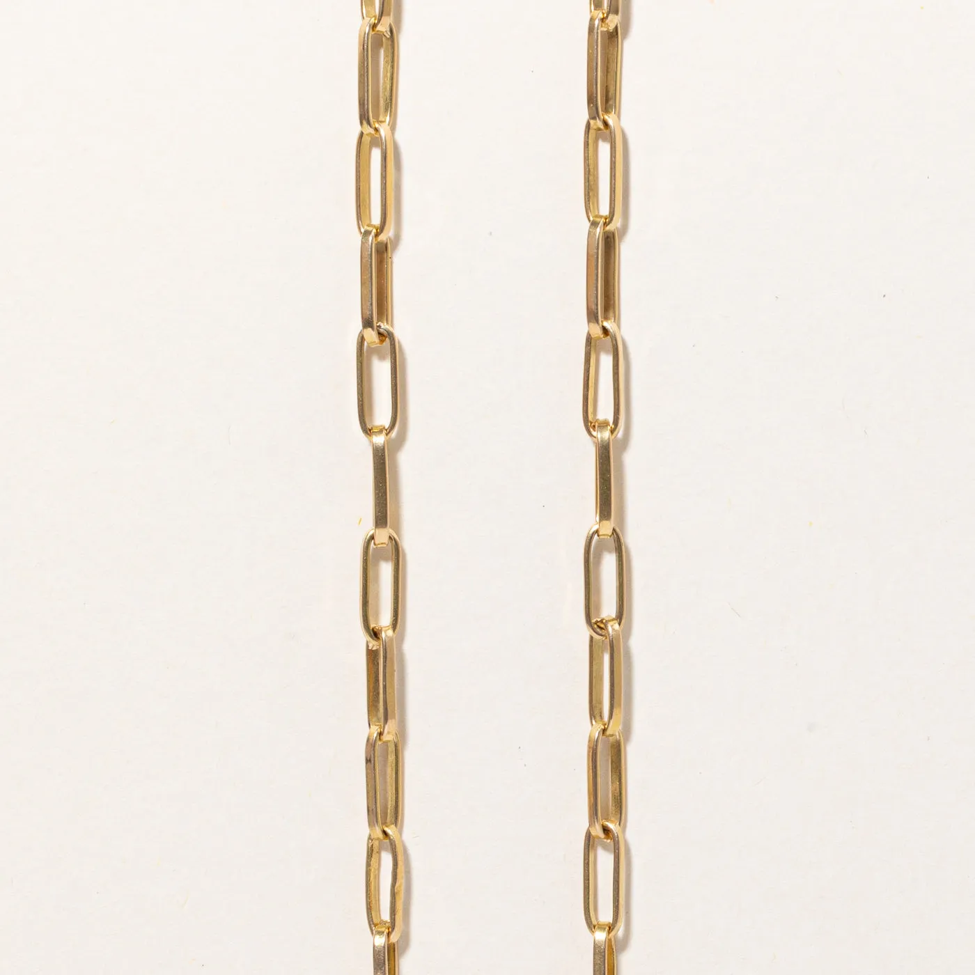18k Yellow Gold Paperclip Link Cuff Closure Chain | 17" |