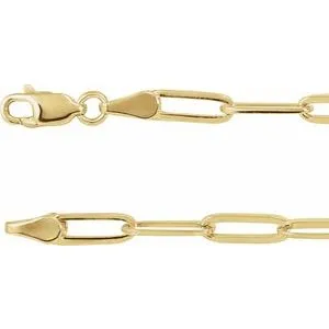 18K Yellow Gold-Plated Sterling Silver 3.85 mm Paperclip-Style 20" Chain