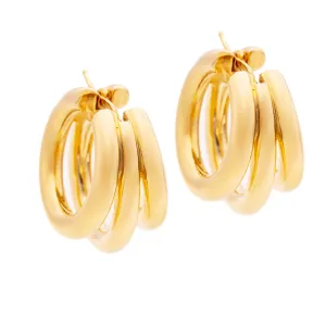 18k Yellow Gold Triple Hoops