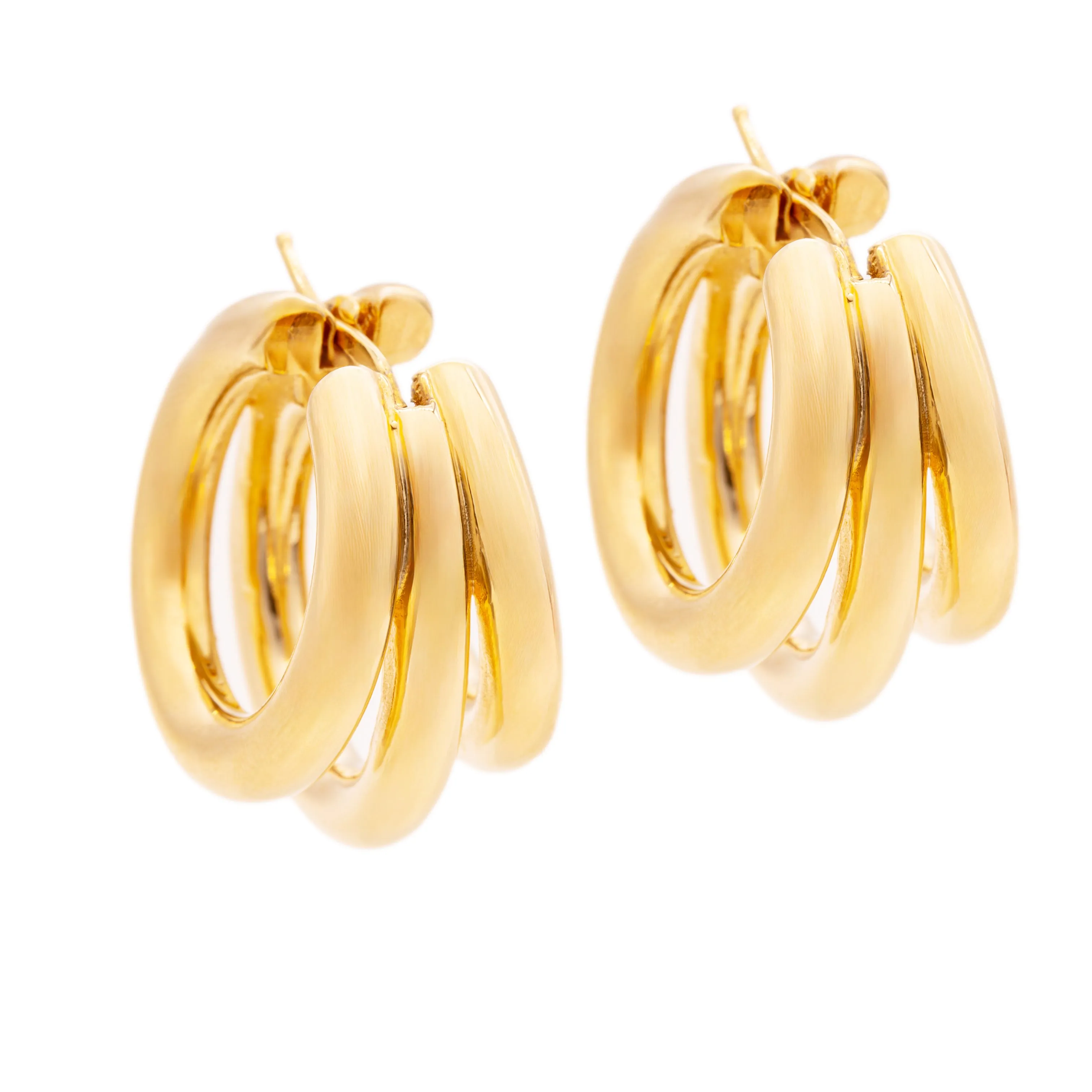 18k Yellow Gold Triple Hoops