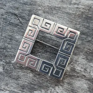 1960s Finnish Modernist Silver Brooch by Kalevala Koru – Design by Paula Häiväoja 1967