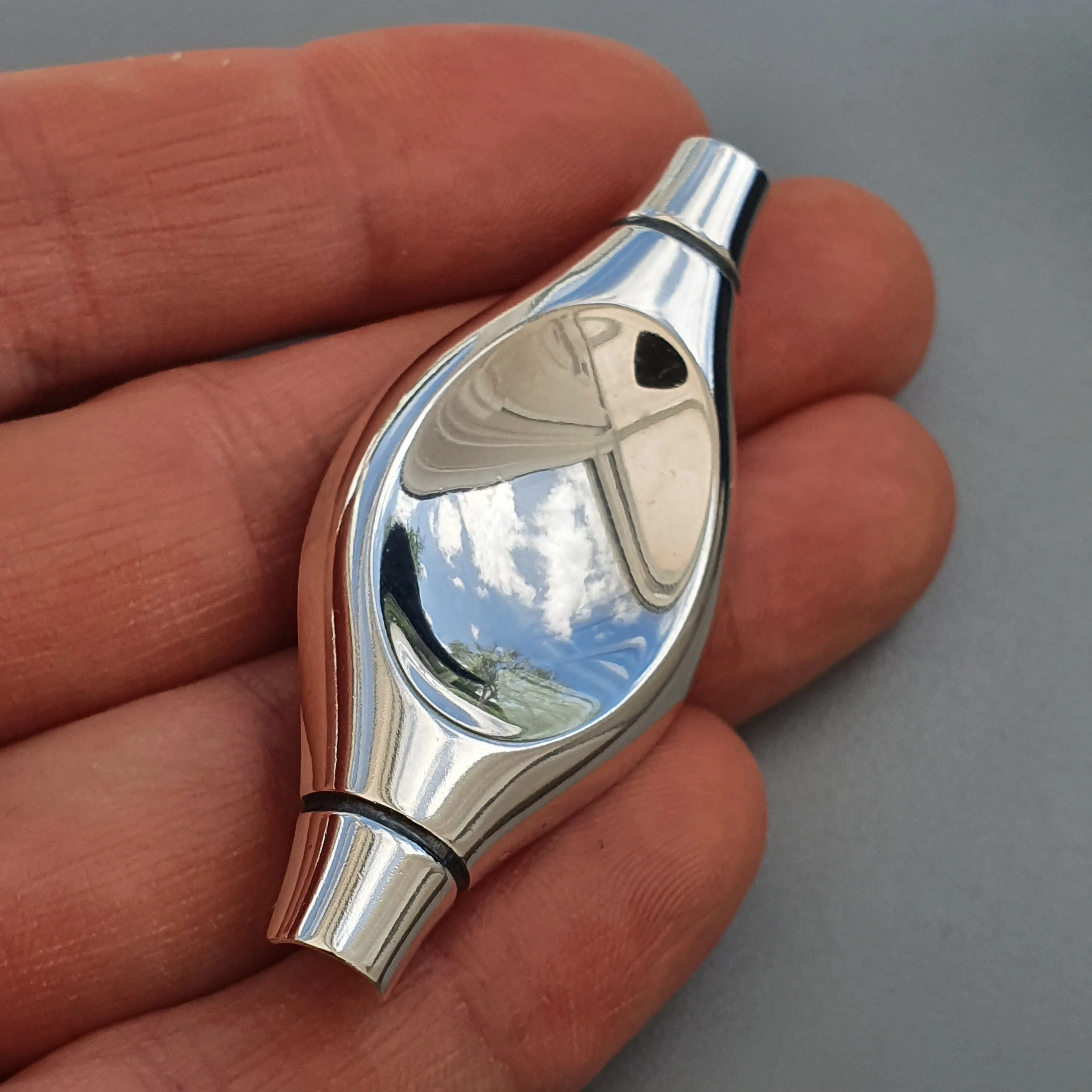 1960s Vintage Finnish Modernist Silver Brooch by Elis Kauppi for Kupittaan Kulta