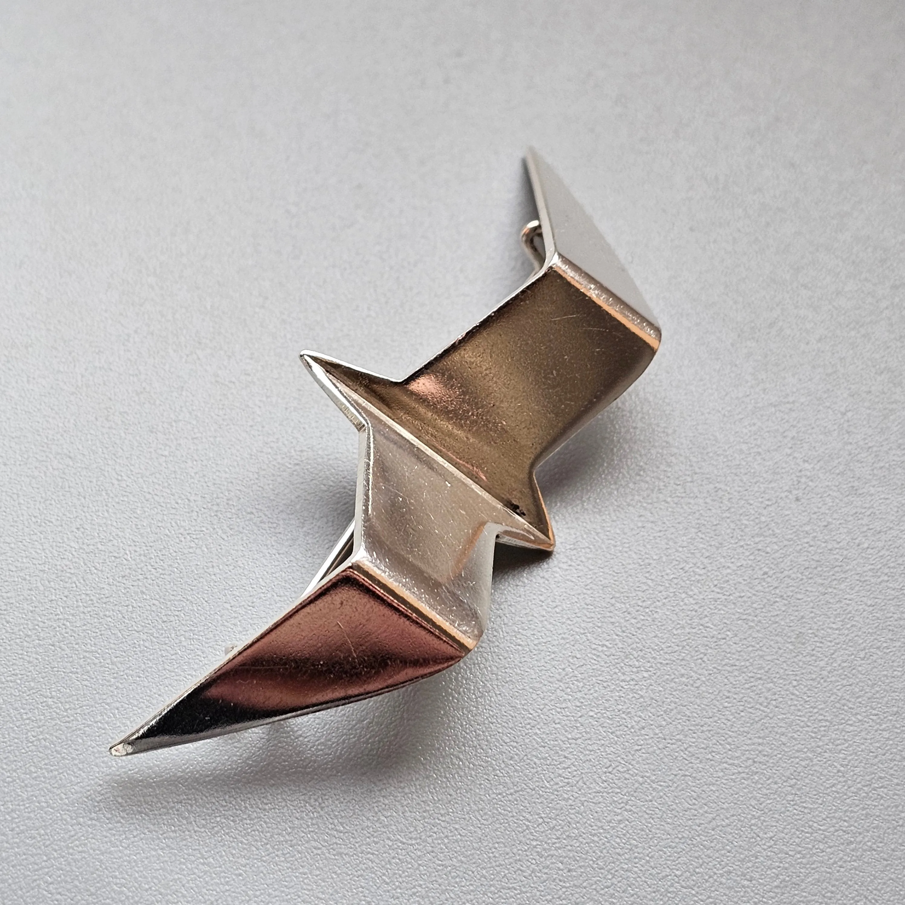 1980s Asko Luukkonen Finnish Silver Abstract Bird Brooch