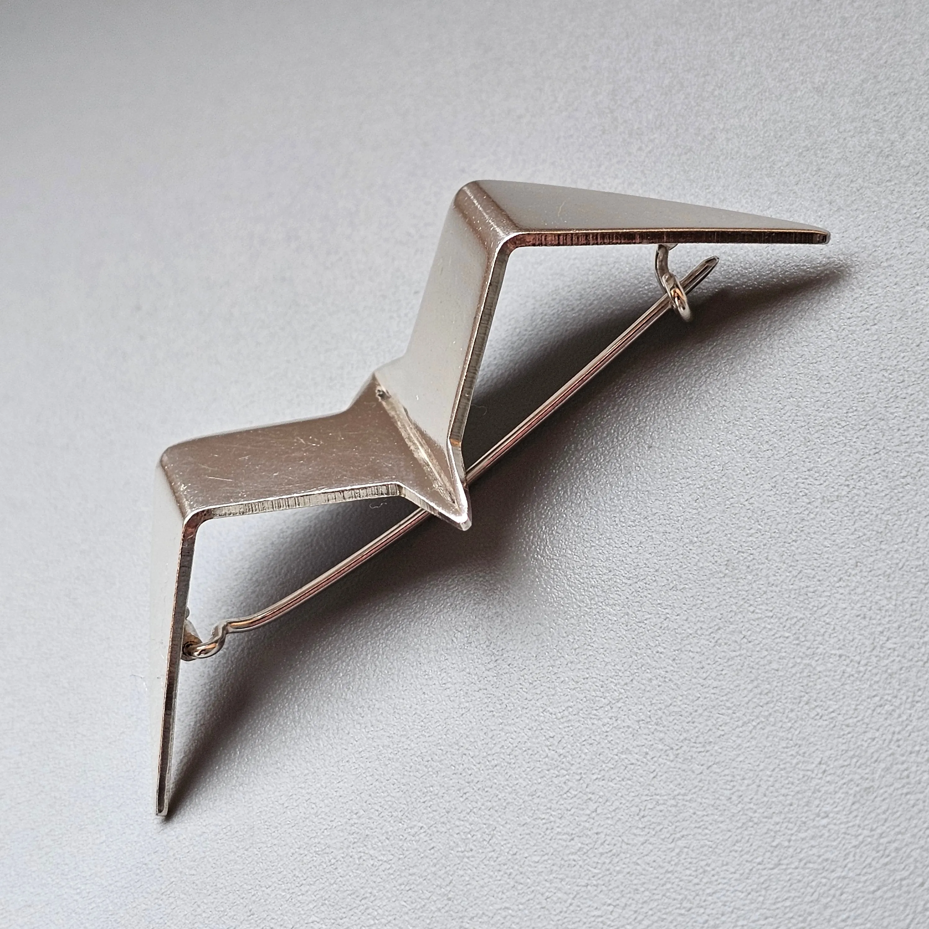 1980s Asko Luukkonen Finnish Silver Abstract Bird Brooch