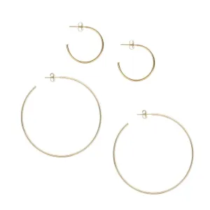 1" and 2.5" Classic Gold Hoops