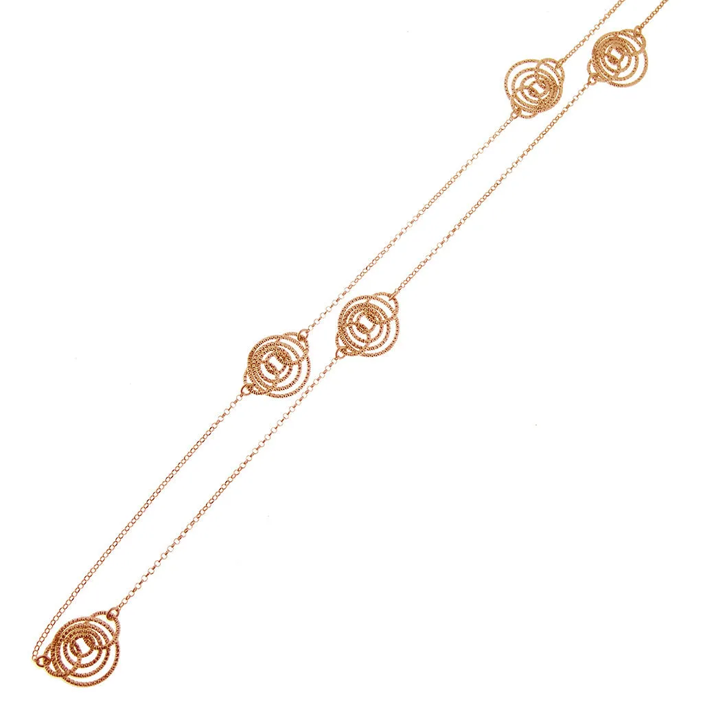 22k Rose Gold Plated Sterling Silver 30" Necklace