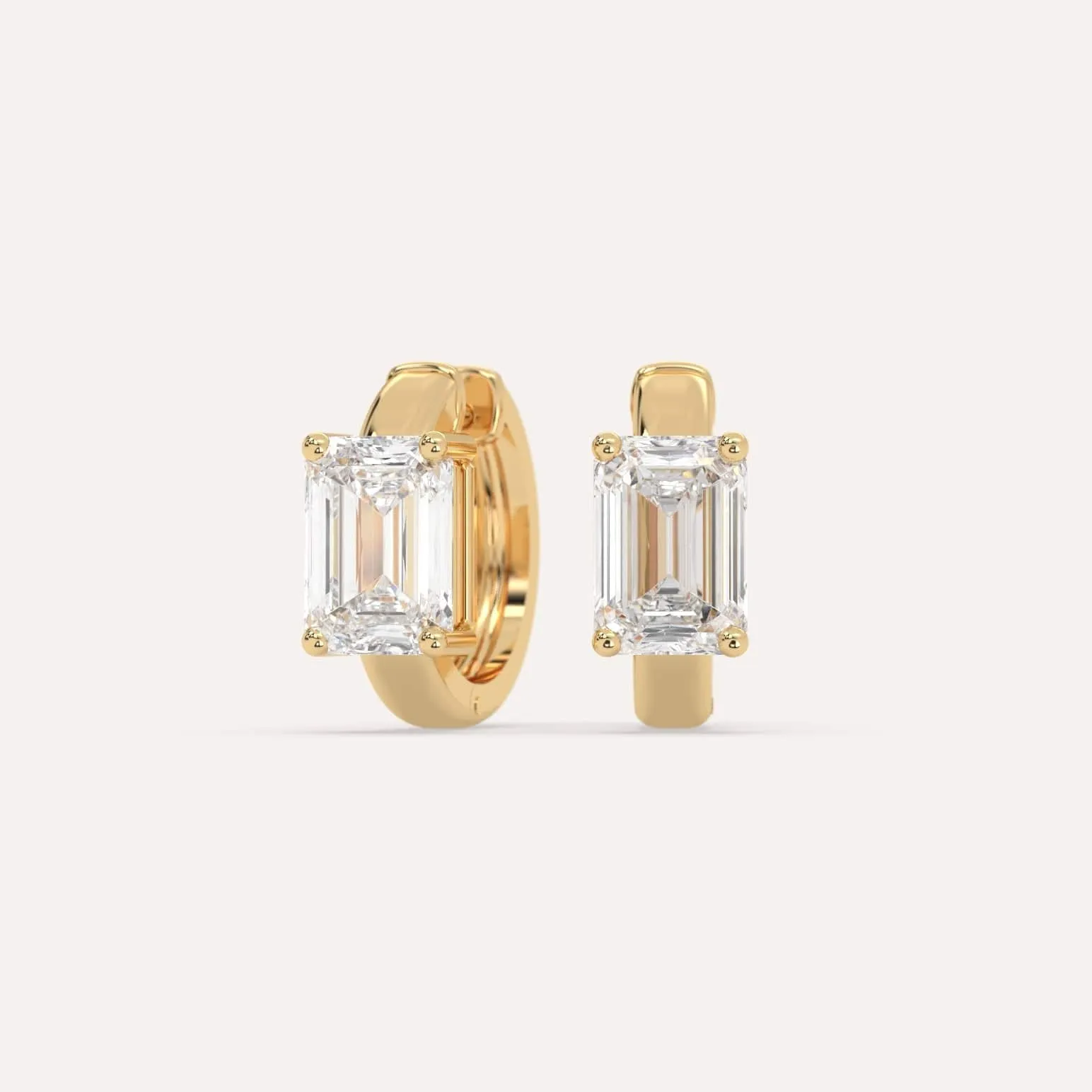 3 carat Emerald Diamond Hoop Earrings