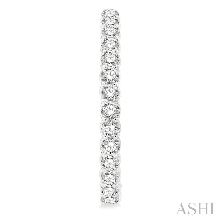 5 ctw Inside-Out Round Cut Diamond Oval Shape Hoop Earrings in 14K White Gold