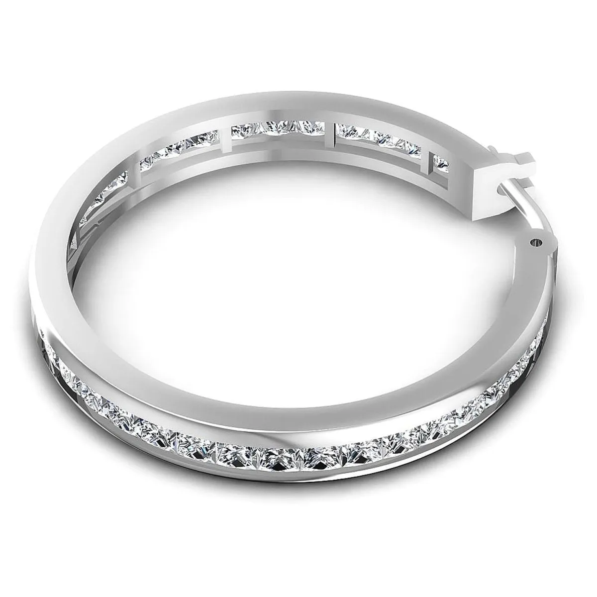 7.10 CT Princess Cut Lab Grown Diamonds - Hoop &  Drop Earrings