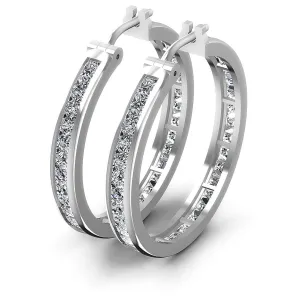 7.10 CT Princess Cut Lab Grown Diamonds - Hoop &  Drop Earrings