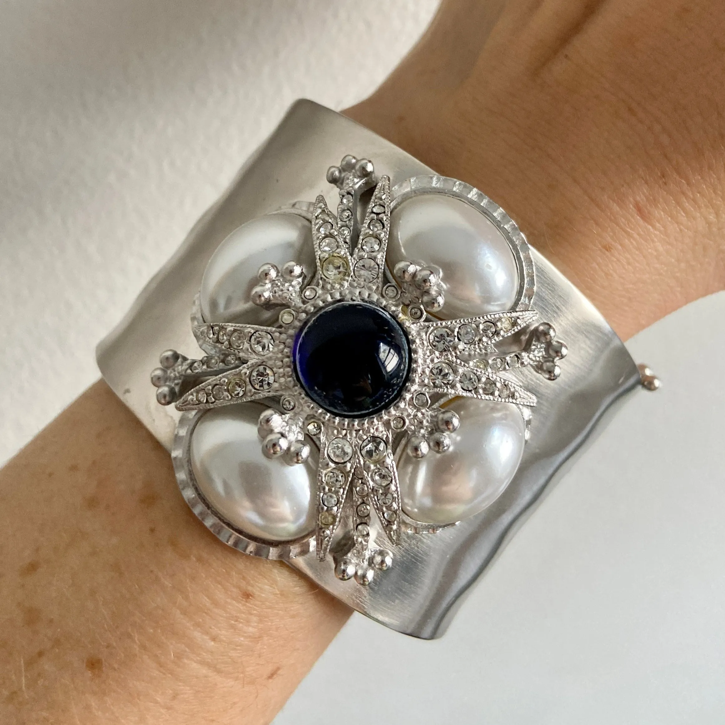 90s St. John Silver Cuff Bracelet