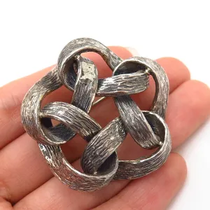 925 Sterling Silver Antique Danecraft Abstract Knot Pin Brooch