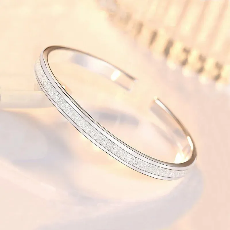 925 Sterling Silver Big Bangles Bracelet Cute Charms for Women Lady Fashion Jewelry Adjustment Cuff Wedding Luxury