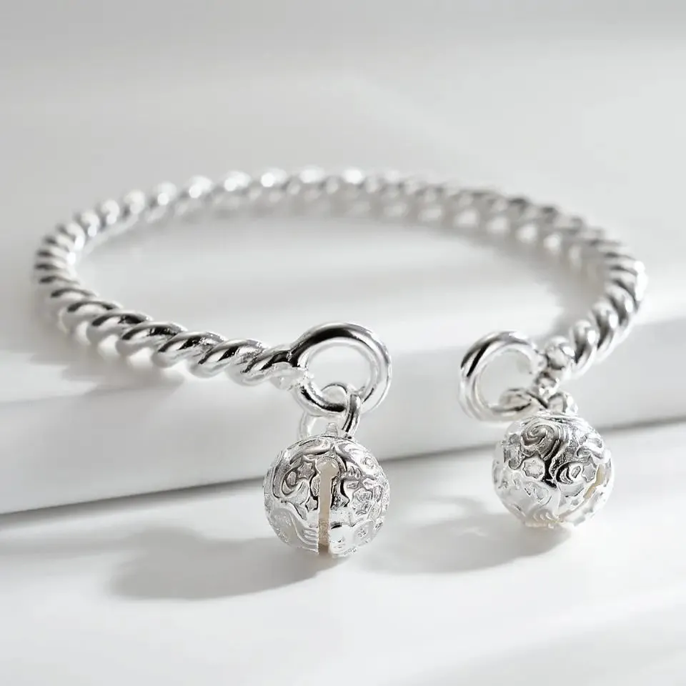 925 Sterling Silver Big Bangles Bracelet Cute Charms for Women Lady Fashion Jewelry Adjustment Cuff Wedding Luxury