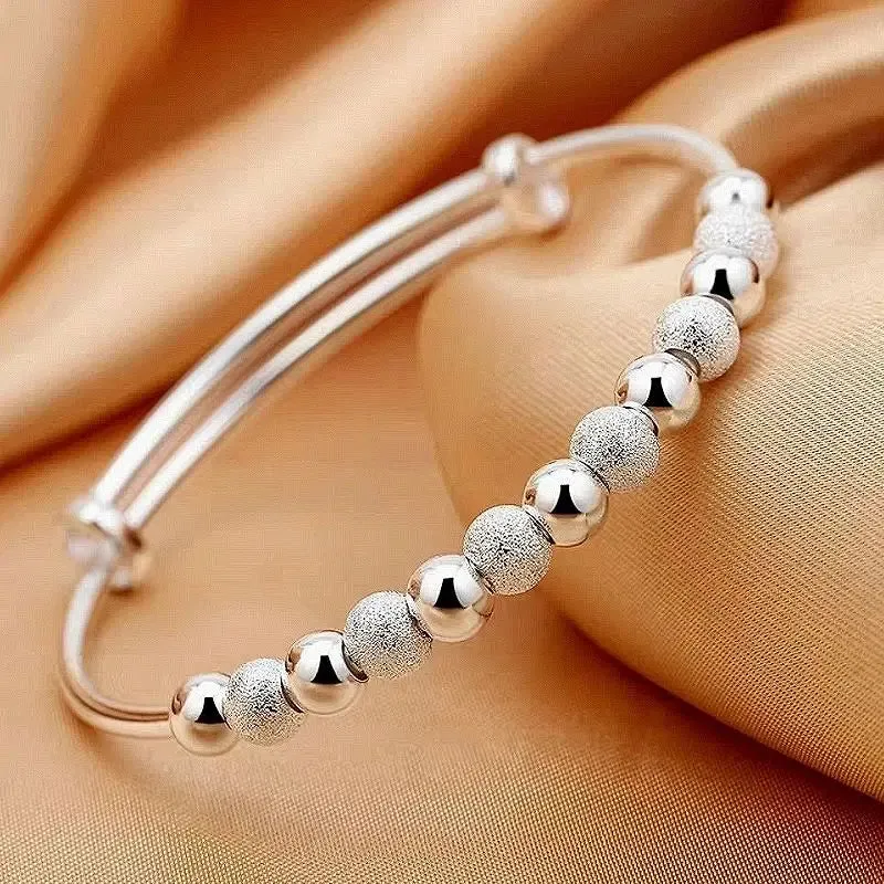 925 Sterling Silver Big Bangles Bracelet Cute Charms for Women Lady Fashion Jewelry Adjustment Cuff Wedding Luxury