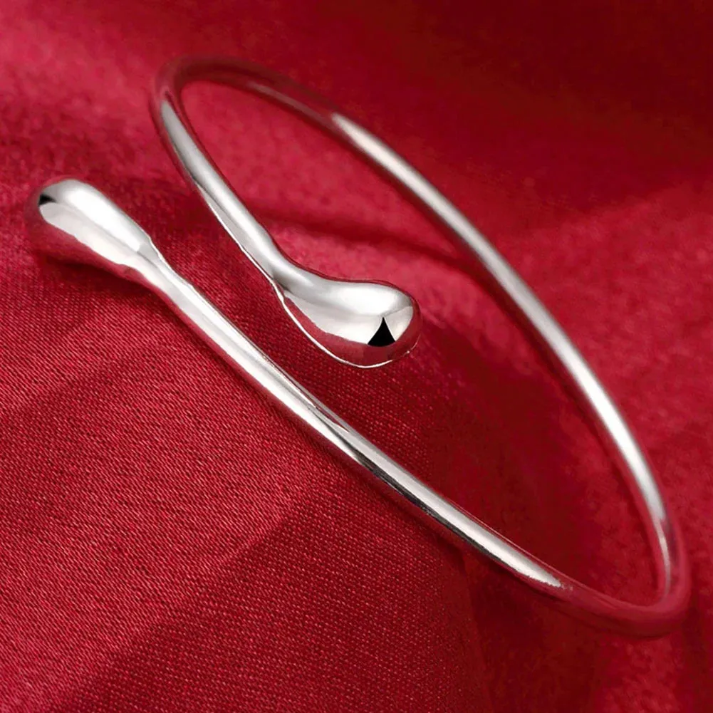 925 Sterling Silver Big Bangles Bracelet Cute Charms for Women Lady Fashion Jewelry Adjustment Cuff Wedding Luxury