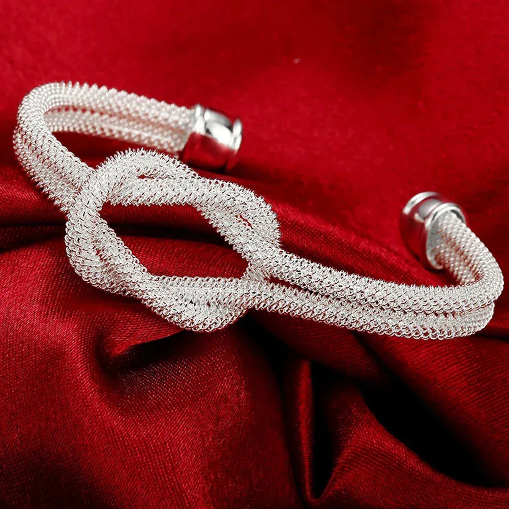 925 Sterling Silver Big Bangles Bracelet Cute Charms for Women Lady Fashion Jewelry Adjustment Cuff Wedding Luxury