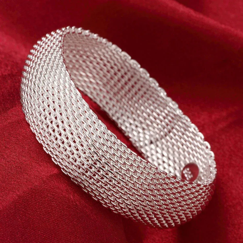 925 Sterling Silver Big Bangles Bracelet Cute Charms for Women Lady Fashion Jewelry Adjustment Cuff Wedding Luxury
