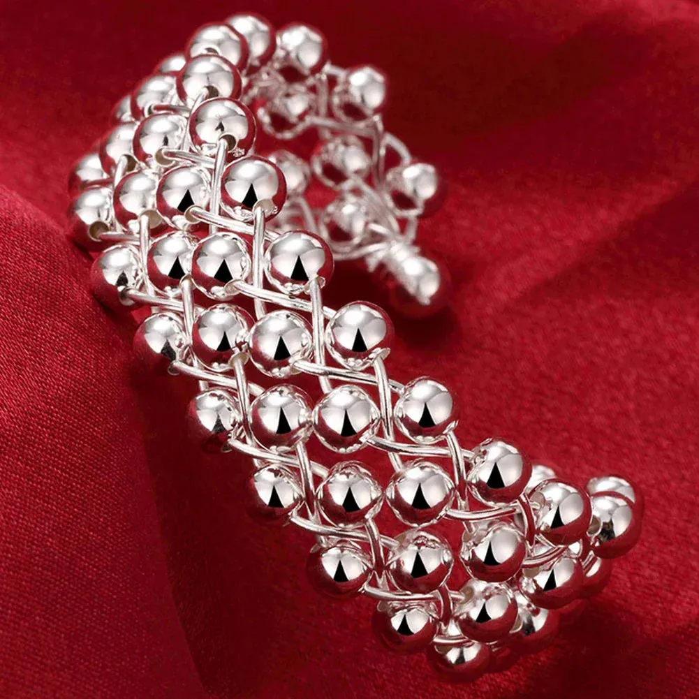 925 Sterling Silver Big Bangles Bracelet Cute Charms for Women Lady Fashion Jewelry Adjustment Cuff Wedding Luxury